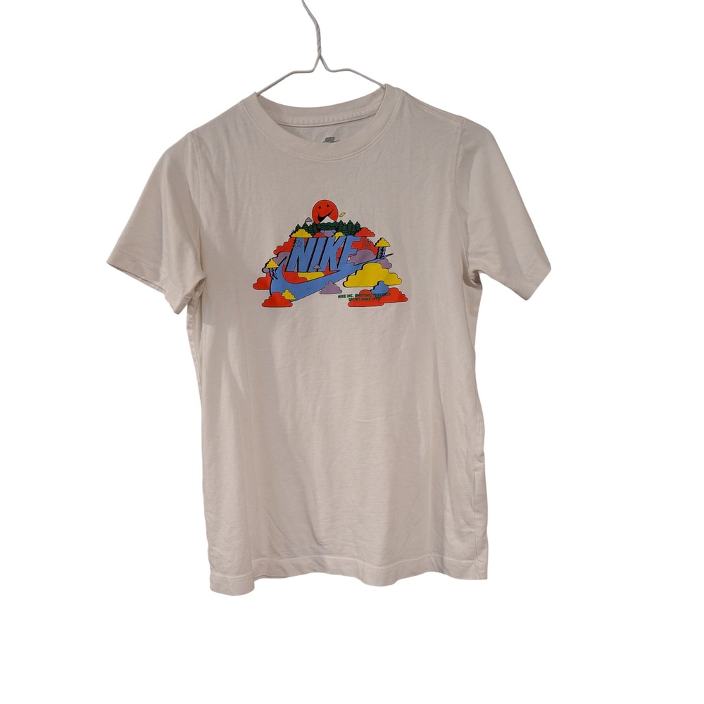 Nike Graphic T-Shirt Kids Large White Colorful Unifying Through Sport Tee